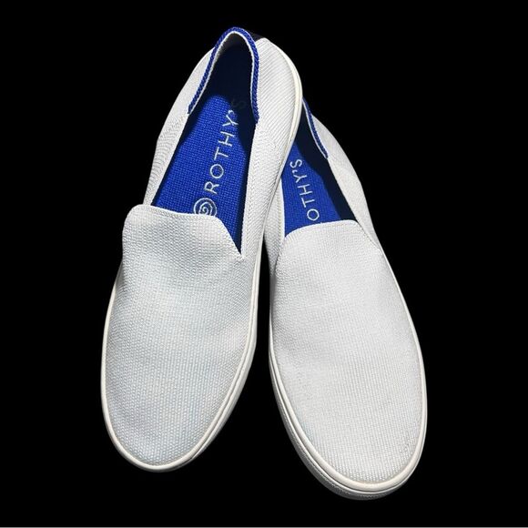 Rothy's The Original Slip On Sneaker Sz 7 Washable White Knit Casual Shoe - Picture 3 of 11